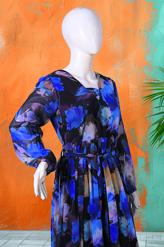 Ocean Bloom Long Dress